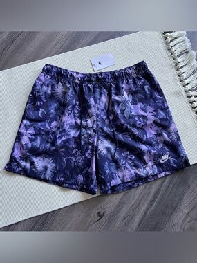 Nike NSW Club Flow Midnight Navy/Psychic Blue Floral Print Shorts